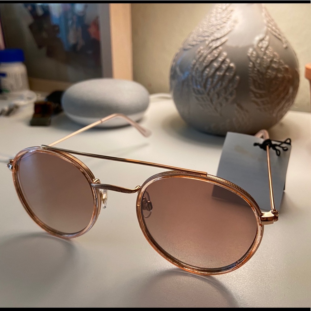 Rose Gold Round Sunglasses
